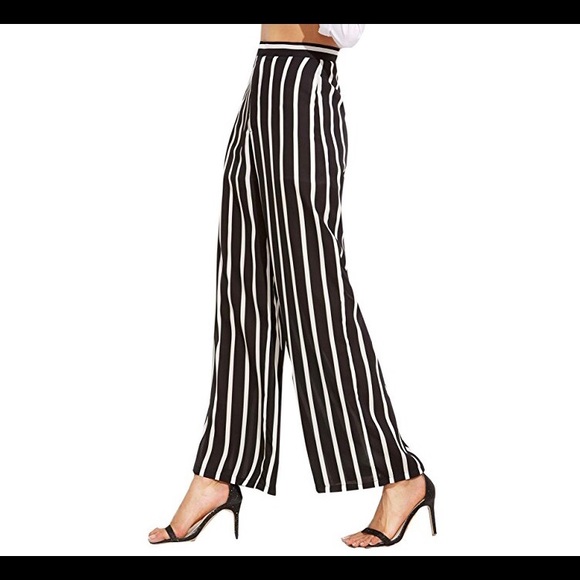 High waisted stripped wide leg Palazzo pants - Picture 2 of 7
